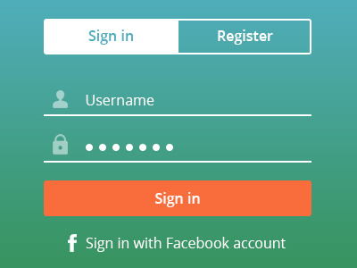 Simple and clean sign in account login password register sign in user username