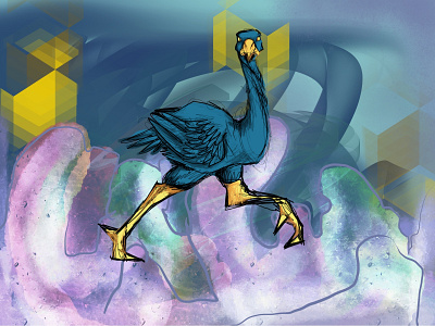 Bird on abstract background bird design graphic design illustration poster