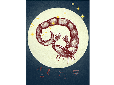 Moon in Scorpio design graphic design illustration poster