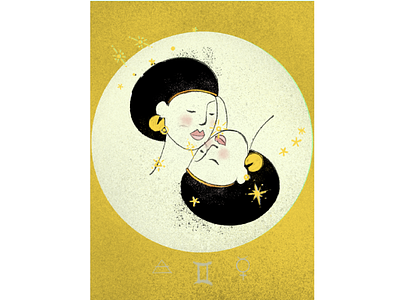 Moon in Gemini astrology design graphic design illustration moon moonology poster starsign virgo