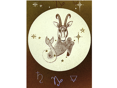 Moon in Capricorn astrology capricorn design graphic design illustration moon moon sign poster star sign