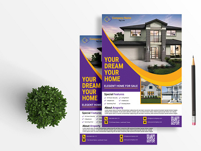 Real Estate Flyer Design branding business business flyer cleal colorful construction corporate digital editable flyer design home sale illustration modern poster print ready professional psd real estate flyer services templete