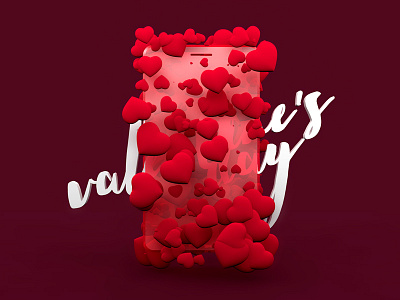 Happy Valentine's Day :) 14 3d creative design hearts mobile red ui valentines