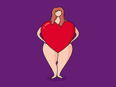 Love thighself! body positive body positivity curvy fun illustrator love love yourself valentine valentinesday woman woman illustration