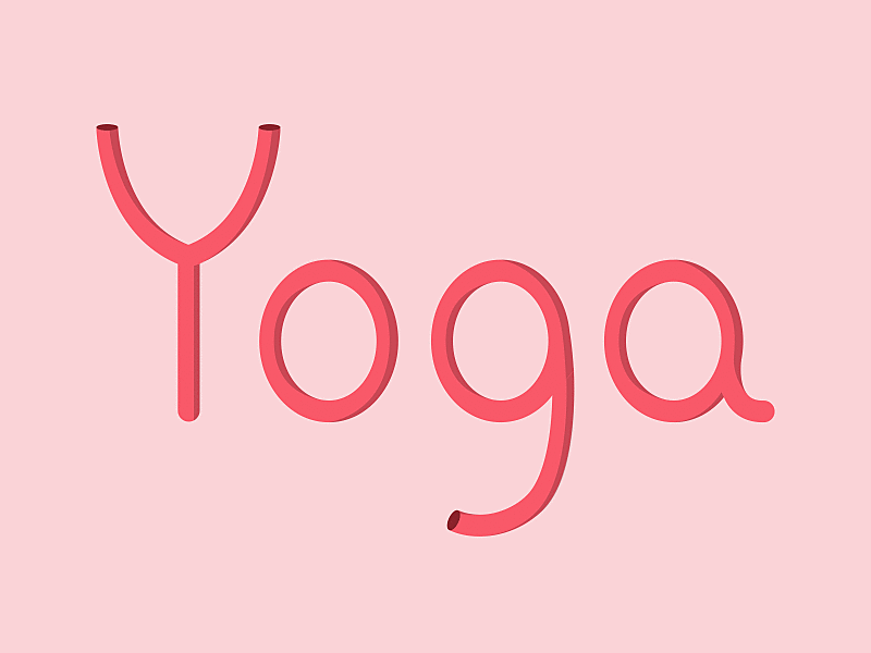 Yoga type after effects animated type animation fun pink practice typography yoga