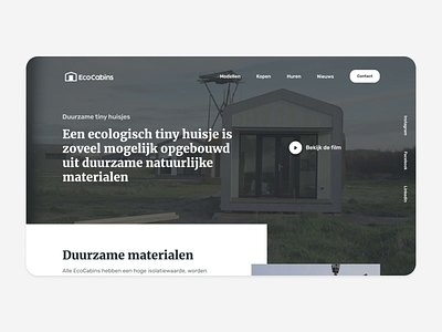 EcoCabins (Free Figma) after after effects aftereffects cabins download dutch figma free freebie house landingspage logo mockup netherlands onepager tiny tinyhouse ui ux web website