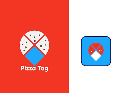 Pizza Tag. app icon brand identity branding design graphic design logo design minimal logo pizza shop logo restuarent logo