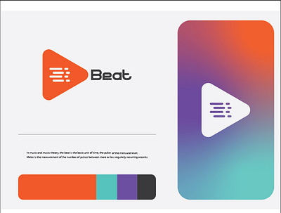 Music Logo app icon brand identity branding design graphic design logo d logo design minimal logo music beat logo