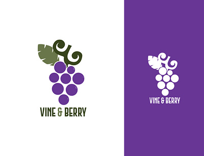 Vine and Berry Logo app icon brand identity branding grapes logo graphic design iconic logo logo logo design minimal logo object logo vine berry vine and berry