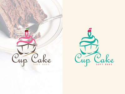 Cup Cake Logo. abstract logo brand identity branding cake logo cup cake cup cake logo graphic design icon logo logo logo design minimal logo