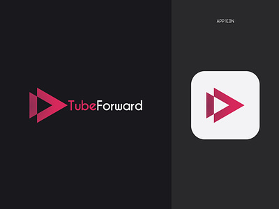 Tube Forward Logo app icon branding channel logo graphic design logo logo design minimal logo tube logo youtube logo