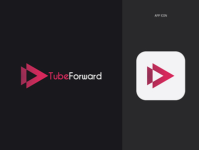 Tube Forward Logo app icon branding channel logo graphic design logo logo design minimal logo tube logo youtube logo