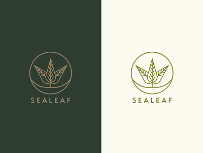 SeaLeaf Logo app icon brand identity branding design graphic design iconic logo lineart logo logo design minimal logo sea sealeaf ui