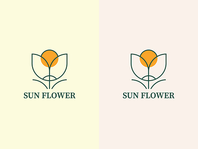 Sun Flower abstract logo app icon brand identity branding design flower graphic design iconic logo illustration line art logo logo design minimal logo sun flower