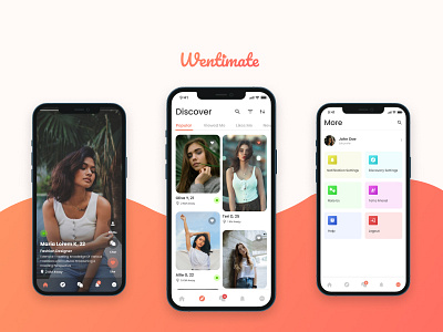 Wentimate Dating App app chating datingapp design illustration lifepartner typography ui ux