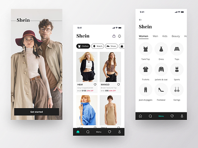 Shein e-commerce App app design e commerce app ui ux