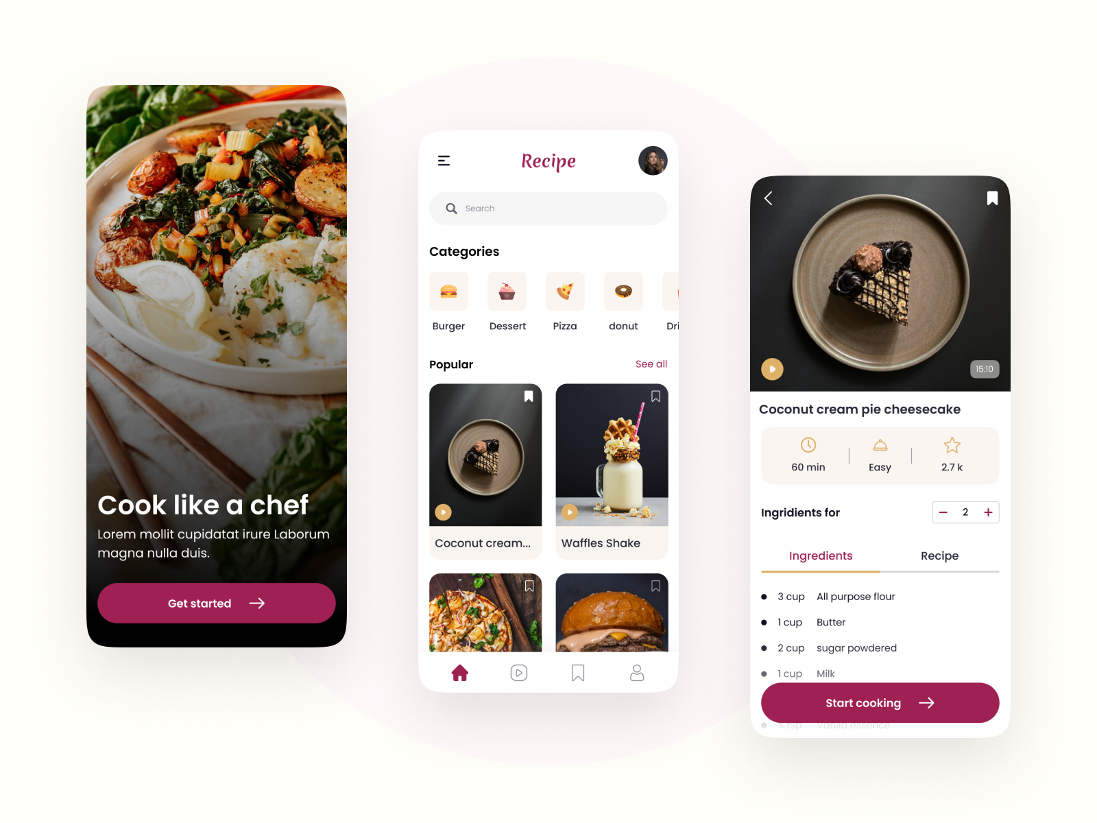 Food Recipe App by 16pixel on Dribbble