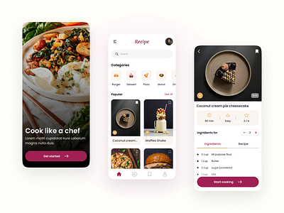 Food Recipe App app design food recipe ui ux