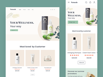 Naturals Beauty Product Website