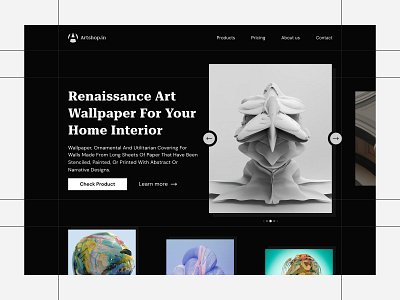 Artshop artshop design herosection uiux webdesign