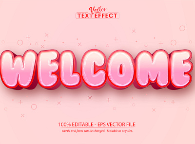 Welcome text effect, editable creative welcome lettering concept alphabet branding concept design illustration logo minimal online text effect text style ui ux vector