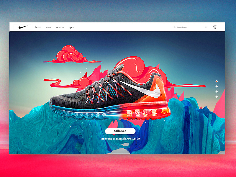 Nike Air Max 90 web visual ux ui shop product nike item illustration design cart card