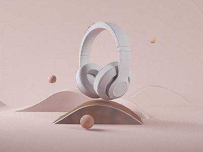 Beats 3d advertising beats card cgi clean color design graphics product setdesign