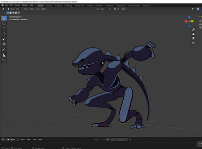 Monster design in progress. 3d animation