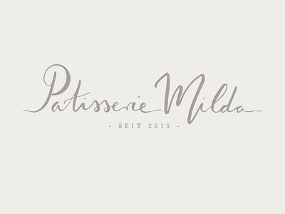 Patisserie Milda handlettering logo