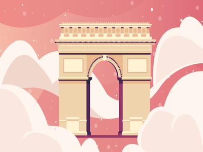 Arc de Triomphe - France flat france landmark pink triomphe