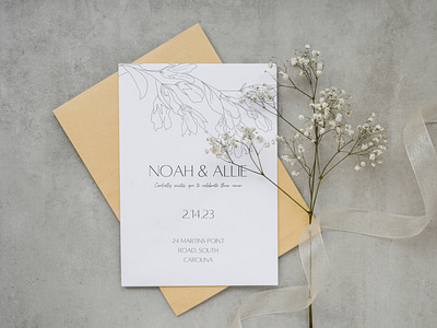 Spring blooms wedding invitation