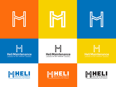 Helimaintenance helicopter icons logo logo design tools typography
