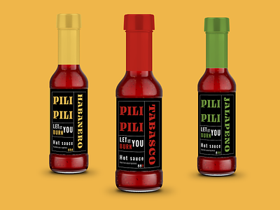 Hot Sauce Brand 🌶 bottle brand branding color design food graphic design hotsauce illustration logo mockup sauce typography