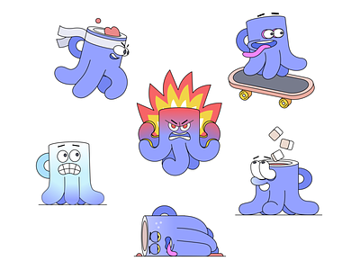 Octocup & Other Creatures affinity character design illustration rboy rocketboy sticker