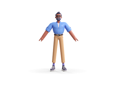 Lucas 360-degree 3d animation c4d character corona design render t-pose