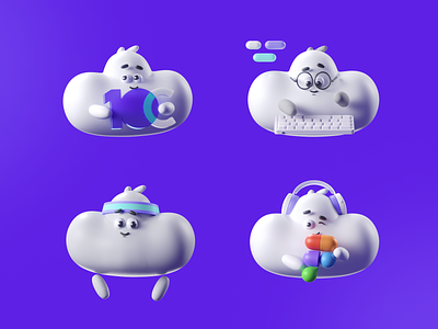 10Clouds 10clouds 3d branding c4d character clouds design employer brand illustration mascote modeling
