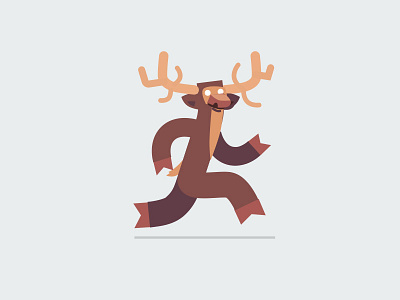 Deer animal character deer design flat game illustration runner style