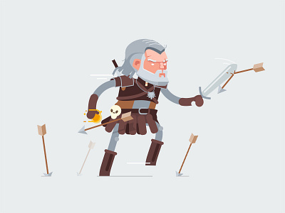 The Witcher beard fan art hero illustration killer man monster mutant runner the witcher warrior wild hunt