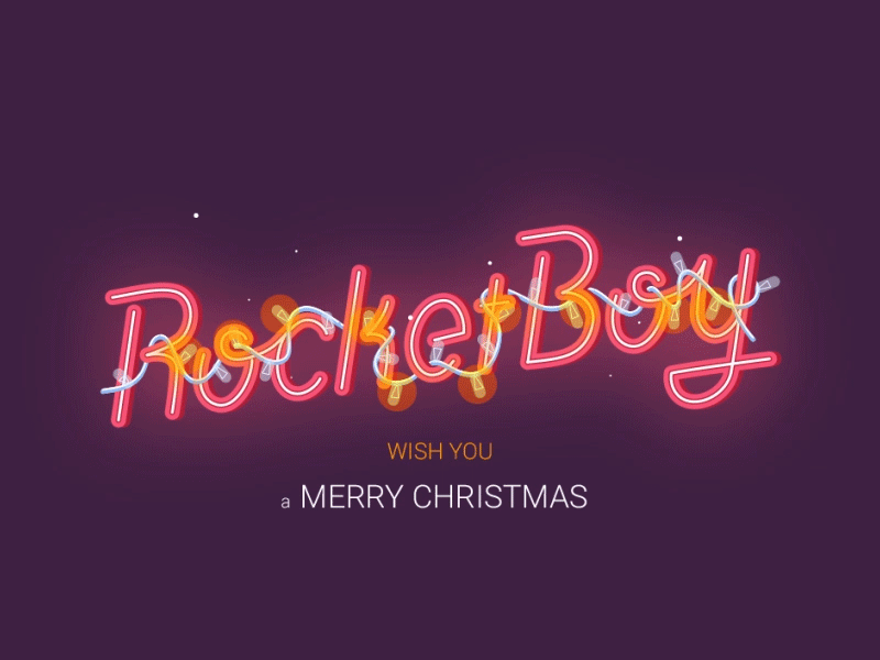 Merry Christmas christmas gif loop neon rocketboy wishes