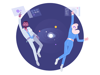 Future of work #2 character cosmos employer future isometric manager planet rboy rocketboy work