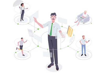 Connect affinity characters connect illustration isometric rboy rocketboy services tax web
