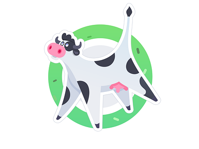 COW affinity character cow green illustration isometric rboy rocketboy sticker ufo