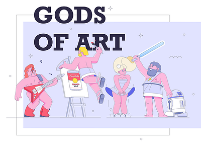 Gods Of Art #2 10clouds art bowie character design gods illustration r2d2 starwars typo warhol