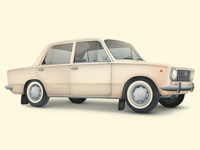 Vaz-2101 car digital illustration ioio legeng russia russian vaz 2101
