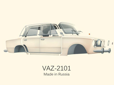 Vaz 2101 Details car digital illustration ioio legeng russia russian vaz 2101