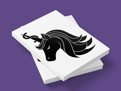A black and white Unicorn art art work artist black and white cartoon character design design illustration logo nft ui unicorn