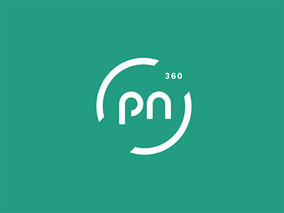 PN 360 360 circle green logo round type white
