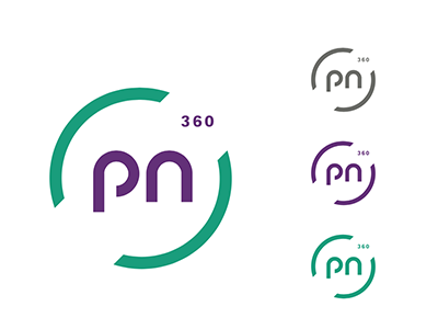 PN 360 alt colors 360 brackets circle colors gray green letter pn 360 purple round type