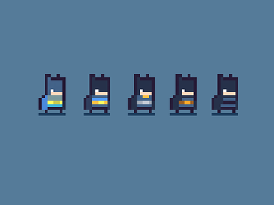 Batman insired suit designs - pixel character design arcade art character design game gamedev pixel pixelart retro