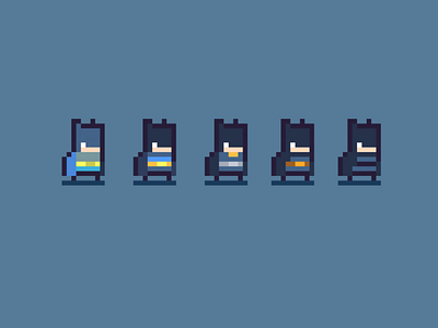 Batman insired suit designs - pixel character design